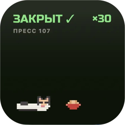 Виджет: день закрыт, серия цела